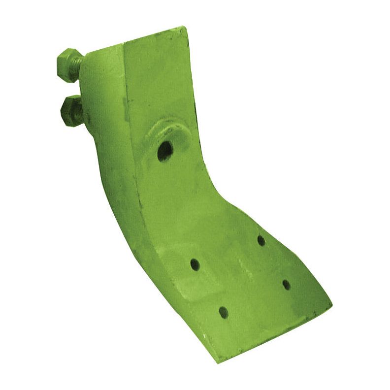 A Skimmer Frog (JType) - RH, green metal bracket with mounting holes and two attached bolts, compatible with Dowdeswell equipment (Sparex Part No. S.78453).