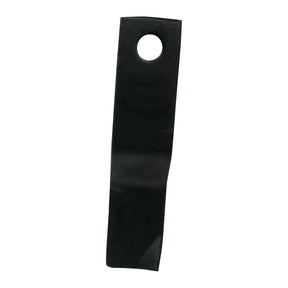 A black steel 320mm x 75mm Slasher Blade with a 30mm hole, designed for Fleming TOPPER lawn mowing equipment - Sparex Part No. S.78467.