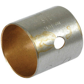 Cylindrical metal bushing with a hole and some wear marks on the surface, labeled "Small End Bush - ID: 27.5mm | Sparex Part No.S.57675," ideal for Case IH and International Harvester machinery.