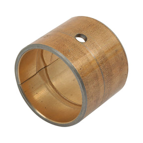 The Sparex Small End Bush (ID: 34.93mm, Part No. S.58702) is a cylindrical bronze bearing with an outer metallic ring, featuring a small hole and a visible seam running along its length—ideal for those refurbishing Nuffield tractor parts.