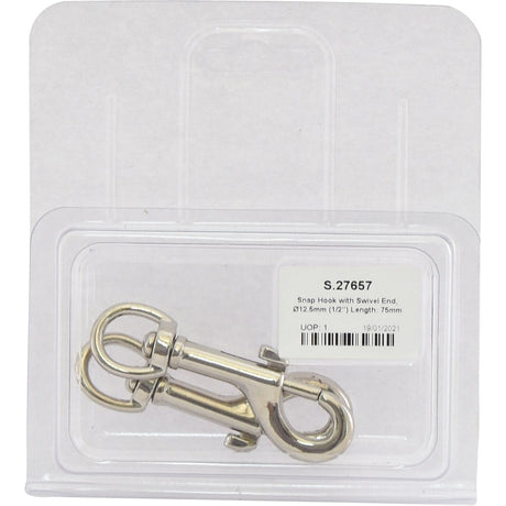 Snap Hook with Swivel End, ⌀12.5mm (1/2'') Length: 75mm (3'') - S.27657 - Farming Parts