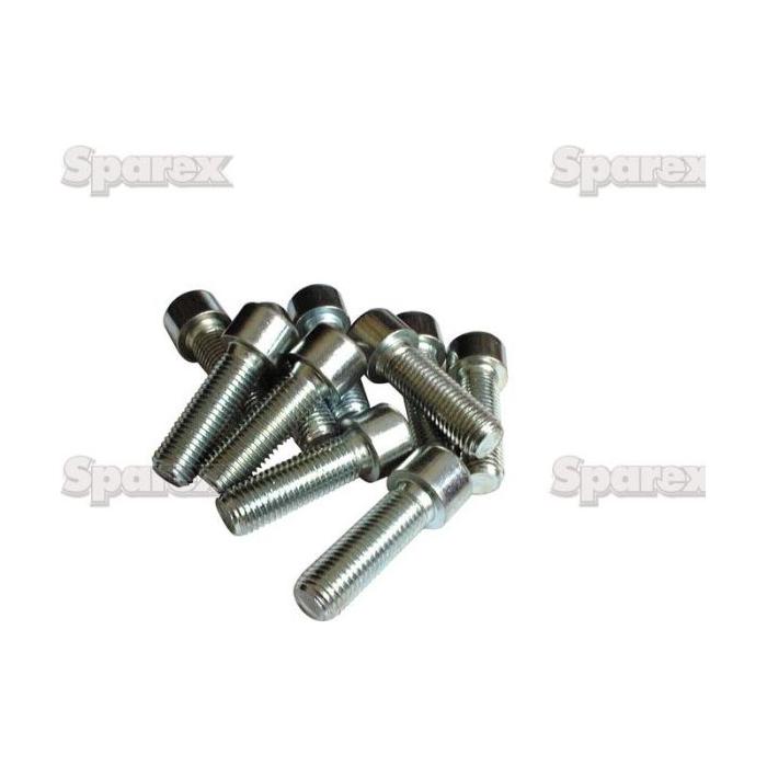 A set of eight M12x110mm Socket Capscrews (DIN 912) from Sparex, arranged on a white surface. The word "Sparex" is faintly repeated in the background.
