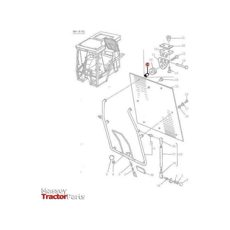 Massey Ferguson Spacer Window Mechanism - 3301814M2 | OEM | Massey Ferguson parts | Side-Massey Ferguson-Cab Glass & Glazing Tools,Cabin & Body Panels,Farming Parts,Tractor Parts