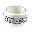 A roll of transparent polypropylene packing tape branded with the text "Sparex" in bold black letters on the side.