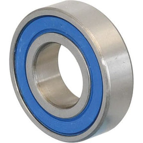 Close-up of a metallic Sparex Deep Groove Ball Bearing (60022RS) - S.27210 with a blue seal, showcasing the precision of metric deep groove bearings.