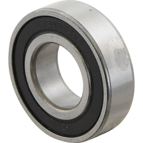 Close-up of a cylindrical metal Sparex Deep Groove Ball Bearing (62052RSC3) - S.27408 with the marking "6205-2RS" on its outer race. This deep groove bearing features black seals on both sides.