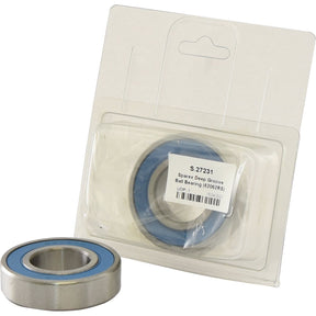 Two deep groove ball bearings, one packaged and one unwrapped, displayed on a white background. The packaging label reads "Sparex Deep Groove Ball Bearing (62062RS) - S.27231". The dimensions of the bearing are 30mm x 62mm x 16mm.