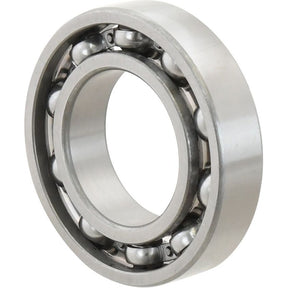 The Sparex Deep Groove Ball Bearing (6210Open) - S.18060, akin to a metallic ball bearing, features an outer and inner ring with spherical balls evenly distributed between the rings.