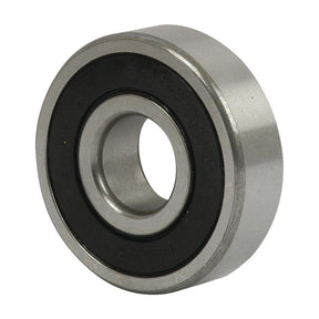 A close-up image of the Sparex Deep Groove Ball Bearing (63032RS) - S.18133 featuring a black inner ring. The cylindrical-shaped bearing, made of stainless steel, has dimensions of Metric Bearing 17mm x 47mm.