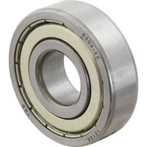 A close-up image of a circular metal bearing, labeled "6304ZZ" and "78059," showcasing the inner ring, outer ring, and a set of ball bearings in between. This Sparex Deep Groove Ball Bearing (6304ZZ) - S.18119 is crucial for optimal functionality in various machinery.

