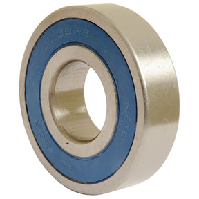 Close-up of a Sparex Deep Groove Ball Bearing (63062RSC3) with a blue inner ring. The outer part is metallic and cylindrical with smooth edges, perfectly encapsulating the precision of this metric bearing, identified by Sparex Part No.S.23433.