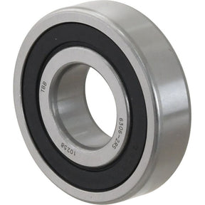 A single Sparex Deep Groove Ball Bearing (63062RS) - S.18136 with metal outer and inner rings, and a black inner seal, viewed at an angle.