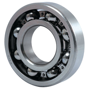 A close-up image of a metal ball bearing with eight visible balls set in an outer and inner ring, resembling the precision found in Sparex Deep Groove Ball Bearings (6310Open) - S.18110.