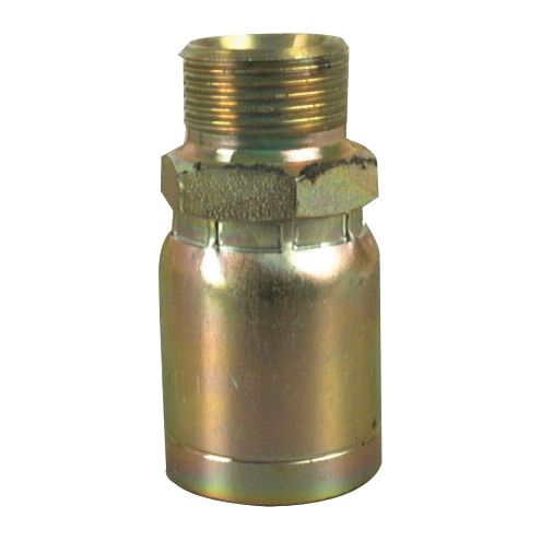 A close-up image of a DN10 brass pipe fitting with a threaded male section on the upper part and a smooth cylindrical body below, ideal for connecting to the Sparex Hose Insert 3/8'' x - S.2110806 from the Sparex brand.