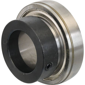 A close-up of a bearing with an attached locking collar and setscrew, reminiscent of the precision found in Sparex Plummer Block Bearing Insert (ES208) - S.18177 machinery.