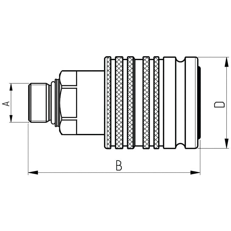 Quick Release Hydraulic Coupling Female 1/2" Body x M18 x 1.50 Metric Male Thread - S.30212 - Farming Parts