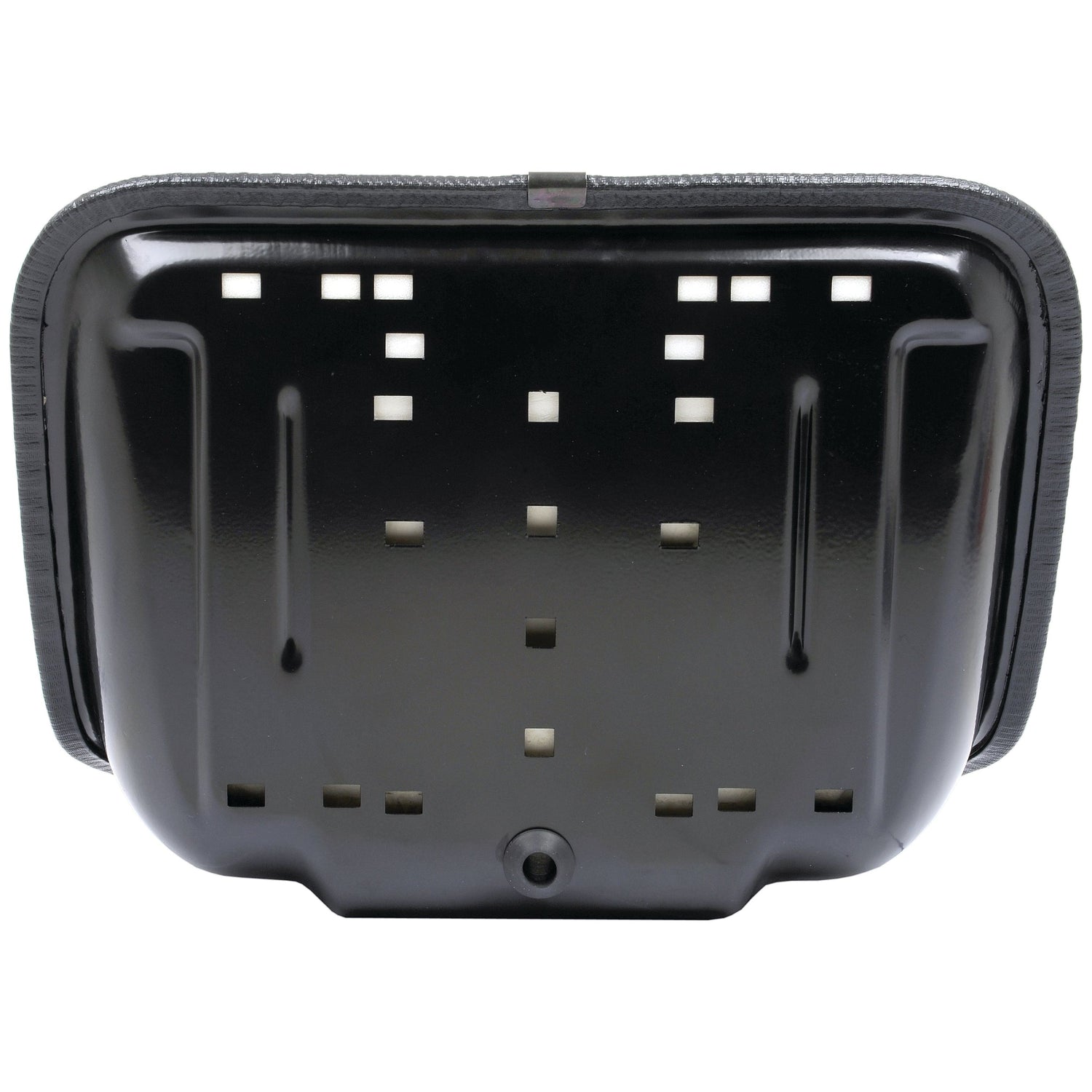 The Sparex Seat Assembly - S.2112, a rectangular black plastic vent cover with multiple square perforations, suitable for John Deere equipment, is shown.