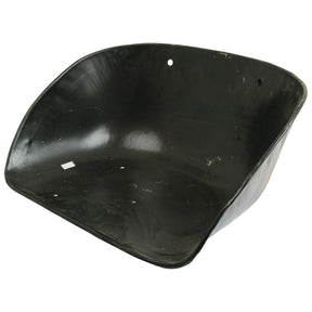 A Sparex Seat Assembly (Sparex Part No. S.43577) with a black plastic snow shovel blade, featuring slight scuffs and two holes near the top edge, compatible with Massey Ferguson equipment.