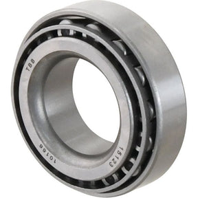 Close-up image of a Sparex Taper Roller Bearing (15123/15245) - S.2967, highlighting its cylindrical design and inner rolling elements. Manufacture information, including "15123" and "10190," is visible on the bearing casing.