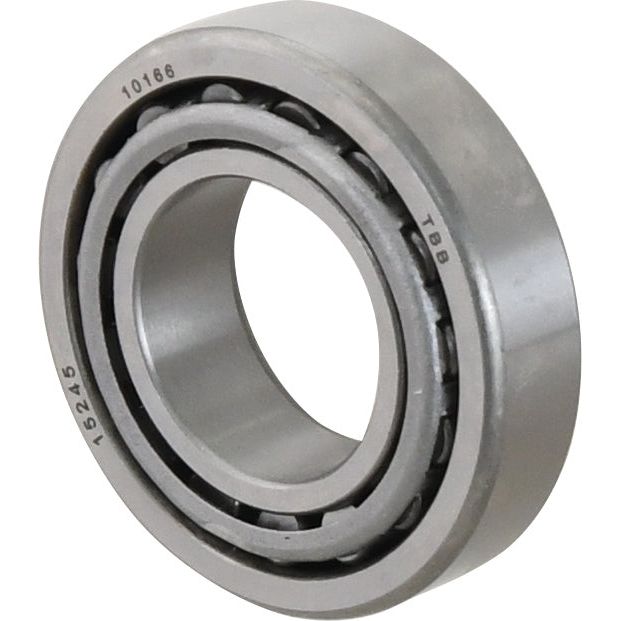 Image of the Sparex Taper Roller Bearing (15123/15245) - S.2967, showcasing its cylindrical shape with visible inner and outer rings and metallic rollers in between. Manufactured by Sparex, this bearing is suitable for heavy-duty applications, ensuring durability and smooth operation. For additional manufacturing information, refer to the detailed specifications provided.