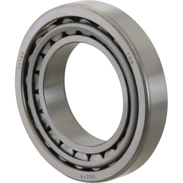 A single Sparex Taper Roller Bearing (30215) - S.18223 with a metallic finish, compatible with Massey Ferguson machinery, featuring inner and outer rings along with rollers.