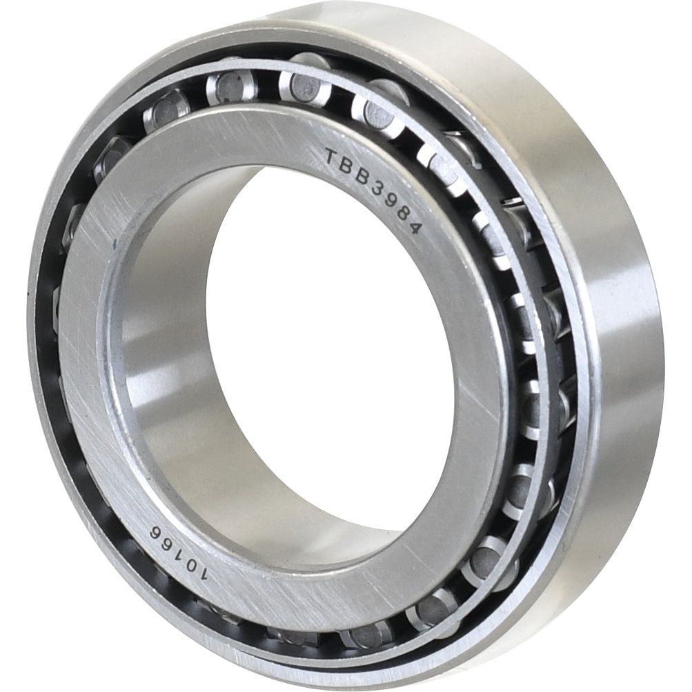 Close-up image of a Sparex Taper Roller Bearing (3984/3920) - S.18502 with visible rollers, raceways, and stamped identification markings on the inner ring, compatible with Ford / New Holland machinery.