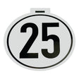 Sparex Speed Limit Sign 25KM/H - S.31363 features a white circular design with a black "25" in the center, making it suitable for multiple settings.