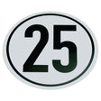 The Speed Limit Sign 25KM/H - S.31373 by Sparex features a circular design with a white background, bold black number 25, and a black border, making it suitable for various settings.
