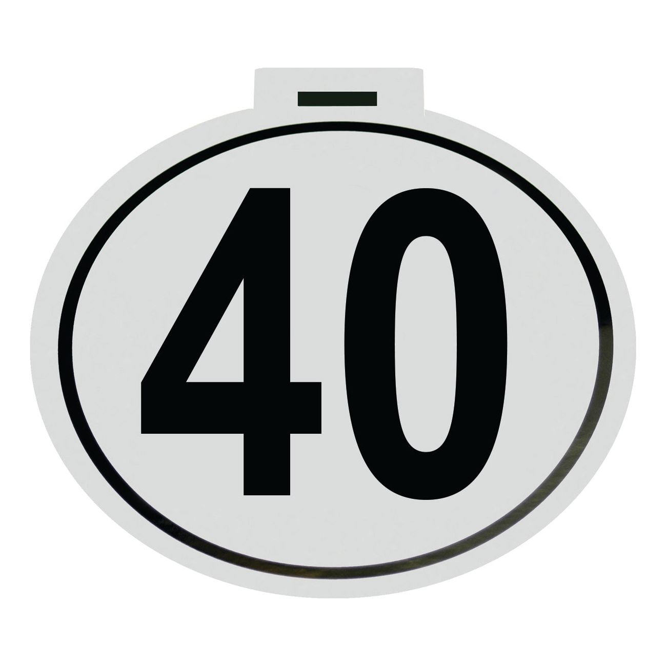 The Sparex Speed Limit Sign 40KM/H - S.31364 is a circular white sign with a black border, featuring the number 40 in bold black font to provide clear information for drivers.