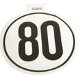 Sparex Speed Limit Sign 80KM/H - S.31365 features a circular design with the number "80" in bold black font on a white background, and the text "bender" at the top. It's ideal for road safety or traffic management applications.