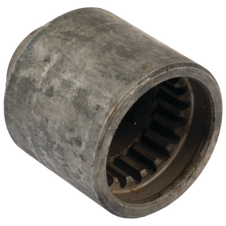 The Sparex Coupling (Sparex Part No.S.74190) features a cylindrical metal roller bearing with visible internal grooves and a weathered exterior, making it ideal for use in a hydraulic pump or as part of a David Brown coupling system.