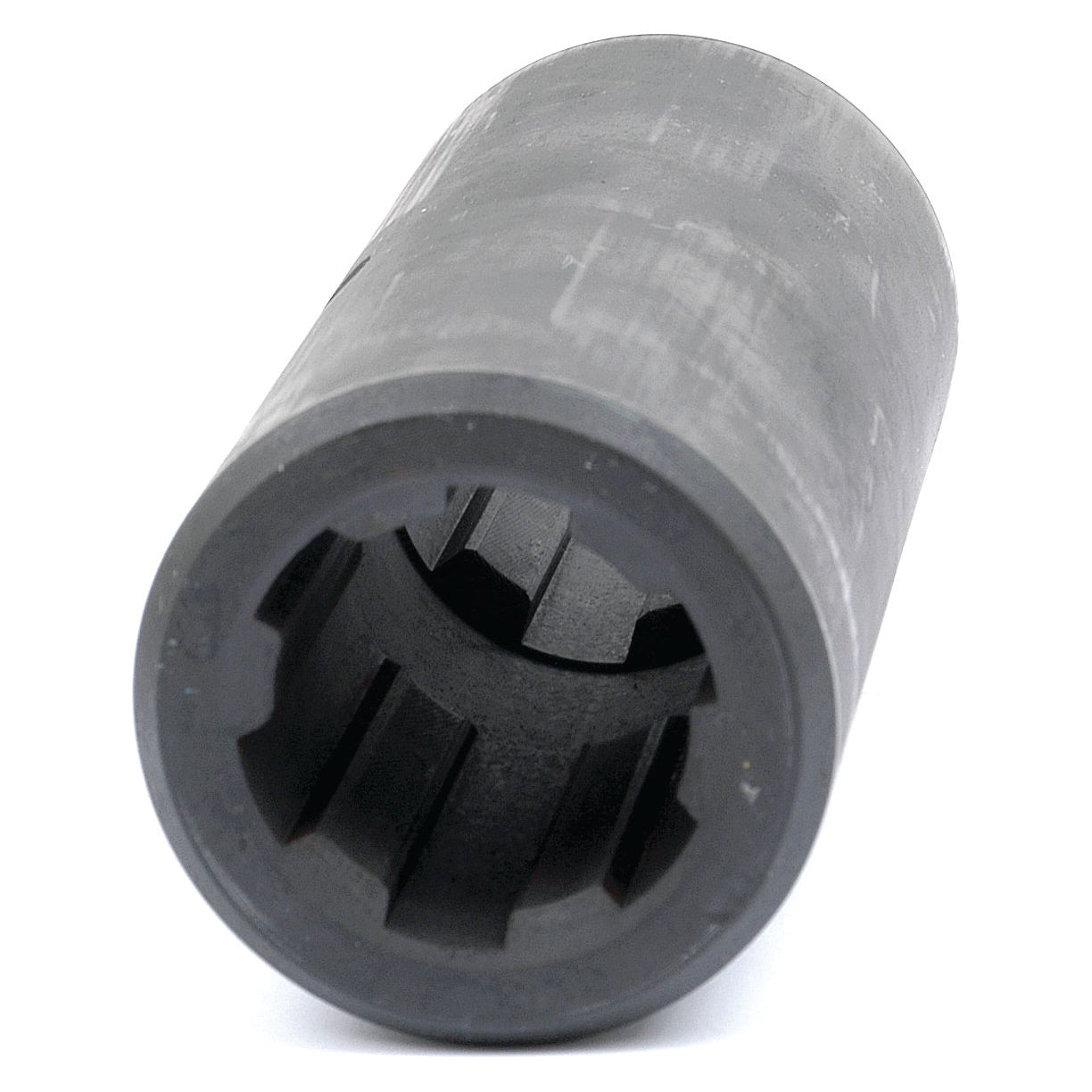 Close-up image of a Sparex Drive Train Coupling (Sparex Part No. S.74846), a cylindrical, hollow, dark-colored mechanical component with internal ridges.