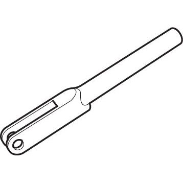 Black and white outline of the Levelling Box Fork - 3/4 UNC by Sparex, featuring a cylindrical plastic handle with a rectangular, slotted head and a fork hole near the end (Sparex Part No.S.40937).