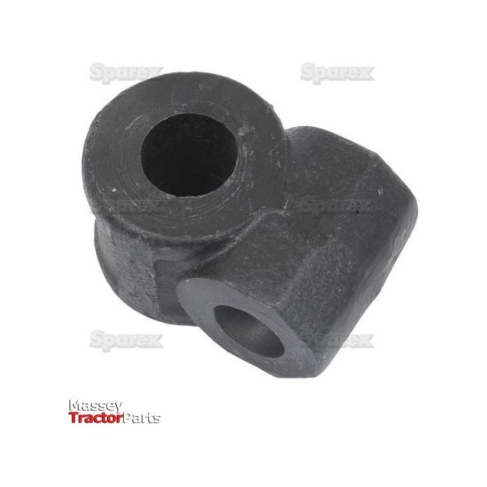 A black, cylindrical tractor part with two holes is shown against a white background. The text "Sparex" and "Levelling Box Knuckle | Sparex Part No. S.4282" is visible, highlighting its importance in precision where knuckle bore dimensions matter.