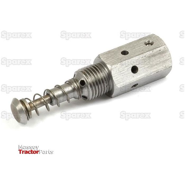 Close-up image of a shiny metal Hydraulic Relief Valve for machinery, rated at 2050 psi. This high-quality component is the Sparex Part No.S.60023 by Sparex.