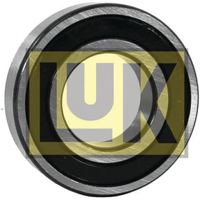 Close-up of the Sparex Spigot Bearing - S.146142, featuring a 30mm dimension and a sleek black and silver finish. The image is overlaid with the word "LUX" in bold yellow text. This high-quality bearing also includes an advanced 2RS seal type for superior protection.