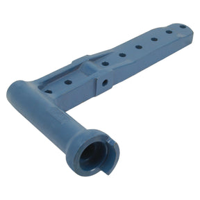 A blue, L-shaped metal bracket with multiple holes and a cylindrical extension on one end, designed as a Spindle Arm for Ford New Holland tractors. This part is identified as Sparex Part No.S.66762 from the brand Sparex.