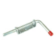 Sparex Spring Bolt (Part No. S.13544) with a 19mm bolt diameter and a 140mm x 38mm plate size, featuring a red-tipped handle and a zinc-plated finish.