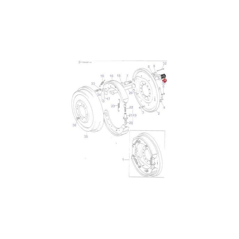 Massey Ferguson Spring Brake Rod - 825041M2 | OEM | Massey Ferguson parts | Drums-Massey Ferguson-Axles & Power Train,Brake Friction,Brakes,Farming Parts,Shoes,Tractor Parts