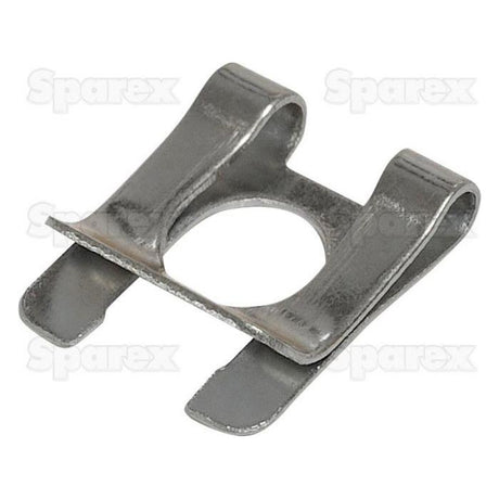 The Sparex Spring Clip (SL8), part number S.52330, is a metal clip with a central hole and flared edges designed to secure components, making it perfect for SL8 models or other Sparex parts.