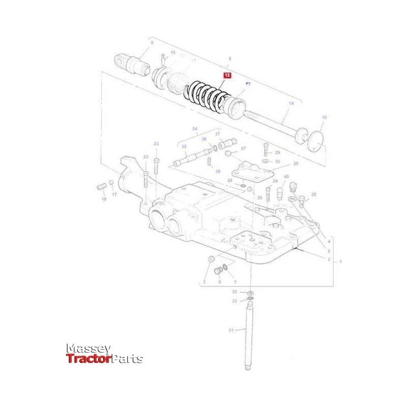Massey Ferguson Spring Draft Control - 1661755M2 | OEM | Massey Ferguson parts | Hydraulics-Massey Ferguson-Draft Control Components,Farming Parts,Hydraulics,Tractor Hydraulic,Tractor Parts