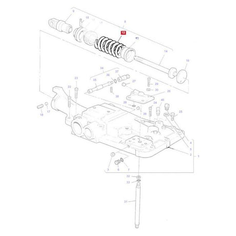 Spring Draft Control - 1661755M2 - Massey Tractor Parts