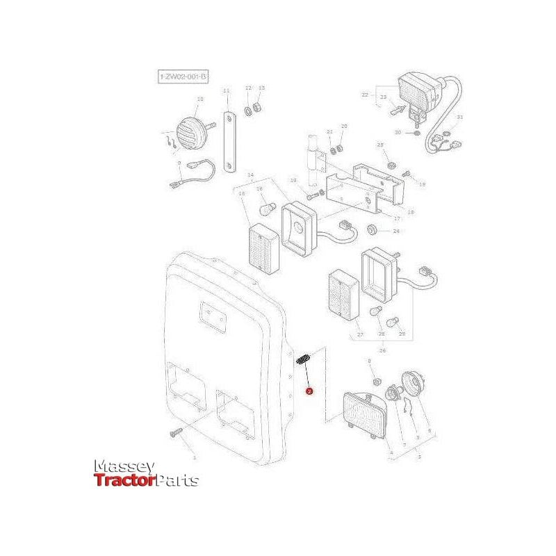 Massey Ferguson Spring Headlight - 3771550M1 | OEM | Massey Ferguson parts | Head Lights-Massey Ferguson-Farming Parts,Front Lights,Lighting & Electrical Accessories,Tractor Parts,Vehicle Lighting