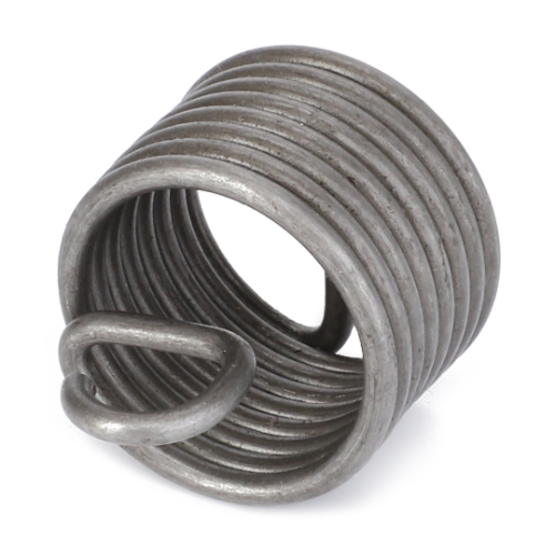 Close-up of the Massey Ferguson - Spring Release Bearing (1867690M2) by AGCO, featuring a coiled metal spring with a loop on one end, isolated on a white background. Ideal for use in 100 Series Massey Ferguson tractor parts.