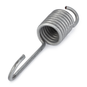 Close-up image of an AGCO Massey Ferguson - Spring Return - 3781689M1 metallic extension spring with hooked ends.
