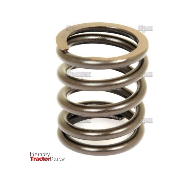 Close-up of a metallic compression spring labeled "Spring Valve | Sparex Part No.S.107282" with the brand name "Sparex" in the lower left corner.