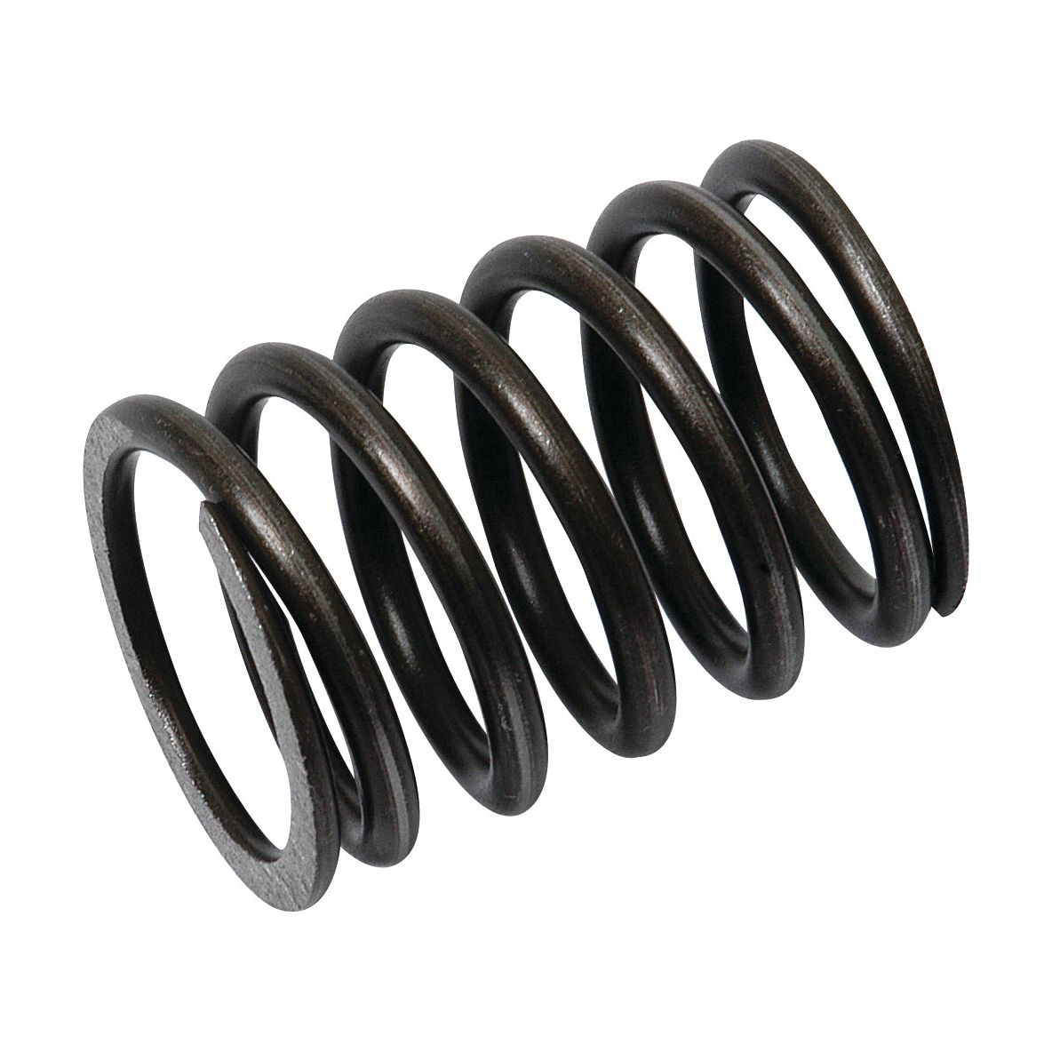 A close-up image of the Spring Valve (Sparex Part No. S.61906), a black metal compression spring with evenly spaced coils, perfect for Massey Ferguson machinery and available through Sparex.