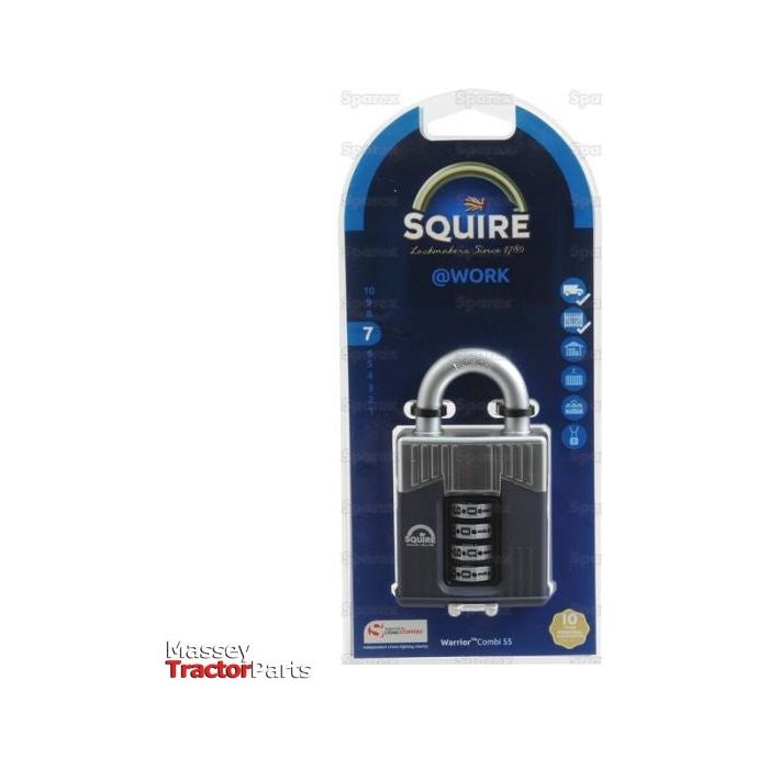 Squire 55 COMBI Warrior Combination Padlock, Body width: 55mm (Security rating: 7)
 - S.129876 - Farming Parts