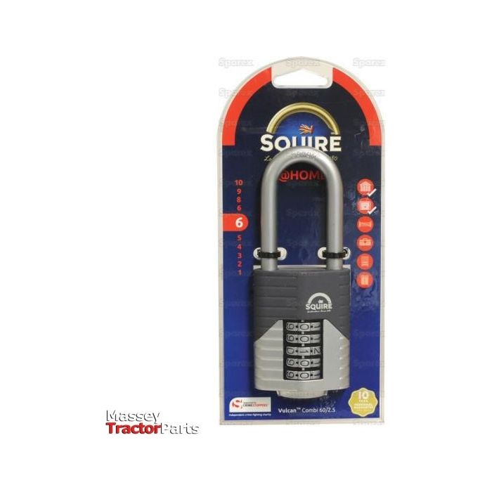 Squire 60/2.5 COMBI Vulcan Combination Padlock, Body width: 60mm (Security rating: 6) - S.129893 - Farming Parts