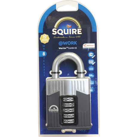 Squire 65 COMBI Warrior Combination Padlock, Body width: 65mm (Security rating: 8)
 - S.129872 - Farming Parts